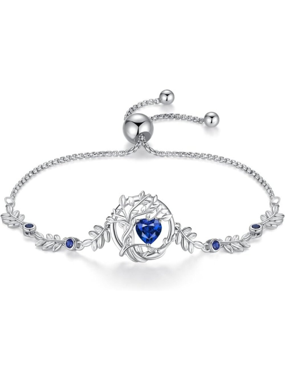 Sterling Silver Tree of Life Birthstone Bracelet for Women - Meaningful Jewelry
